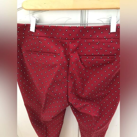 Express Columnist Women's Red 10R Mid Rise Flat Front Tapered Leg Ankle Pant - Picture 4 of 5